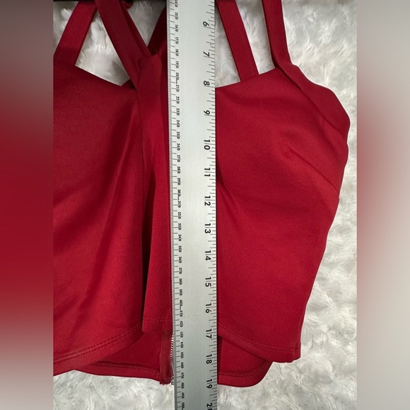 Charlotte Russe Womens Juniors‎ Red Strappy Halter Crop Top - Picture 5 of 9